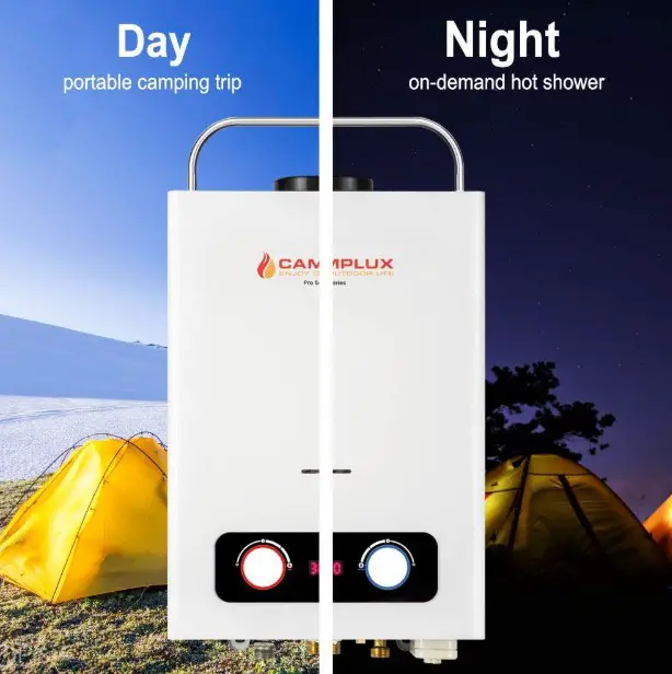 Review of Camplux Pro 6L 1.58 GPM Outdoor Portable Propane Tankless Water Heater