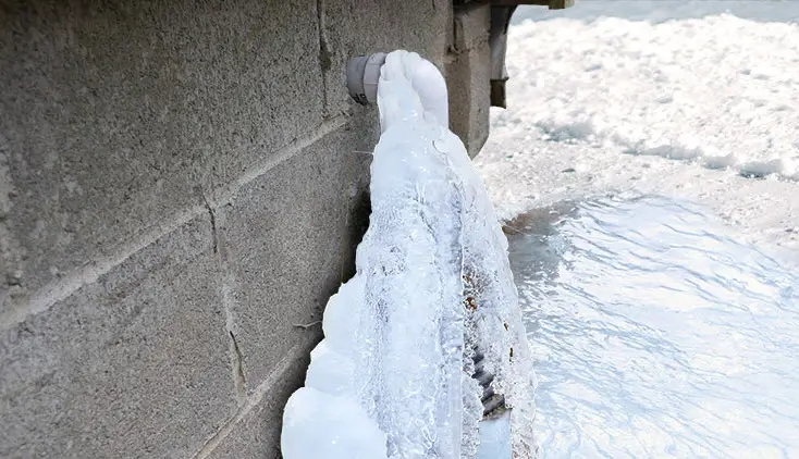 sump pump frozen discharge line